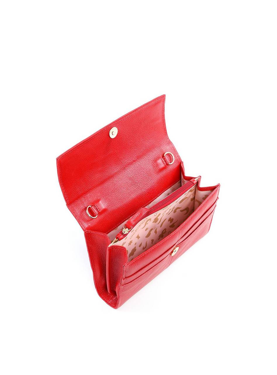 Bolsa Clutch Retangular com Alça de Corrente - Vermelha BSI-6244 - VE