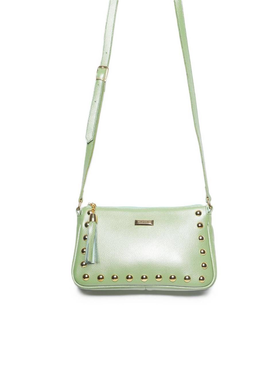 Bolsa Clutch Couro Pequena Transversal Verde BSI-5873 - VD