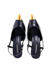 Scarpin Slingback com Biqueira Cromada - Preta SD-12014 - PR