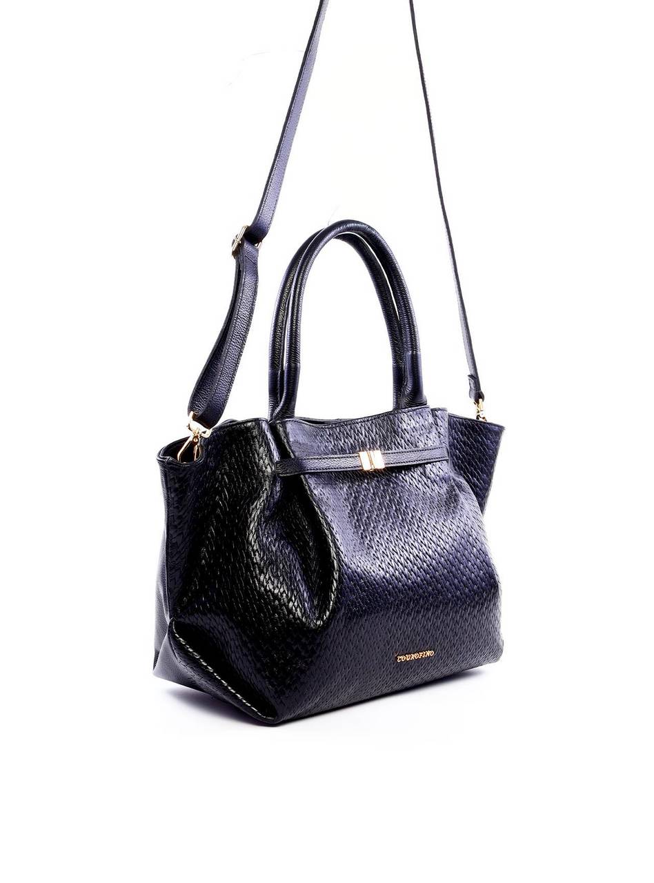Bolsa Tote com Drapeado e Alça Dupla - Preta BSI-6275 - PR