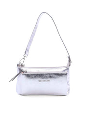Bolsa Baguette com Bolso Grande Frontal - Prata BSI-6130 - PT