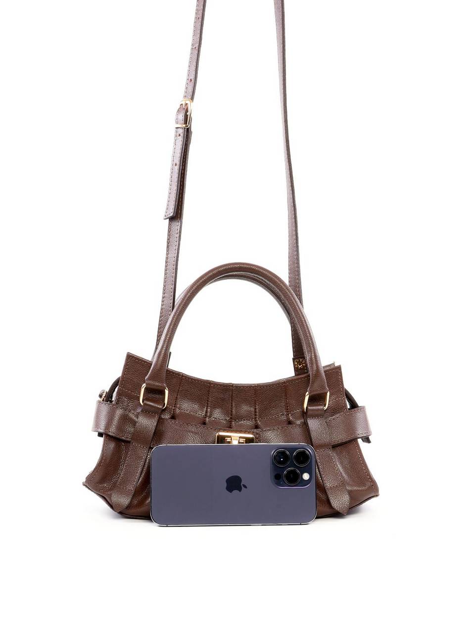 Bolsa Tote Média com Drapeado e Fecho Decorativo BSI-6492 - CA