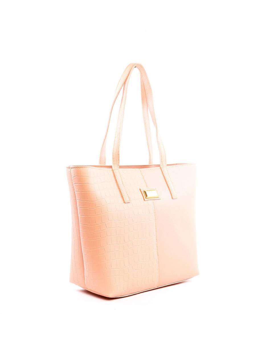 Bolsa Tote Tiracolo com Texturas - Nude BSI-5972 - NU