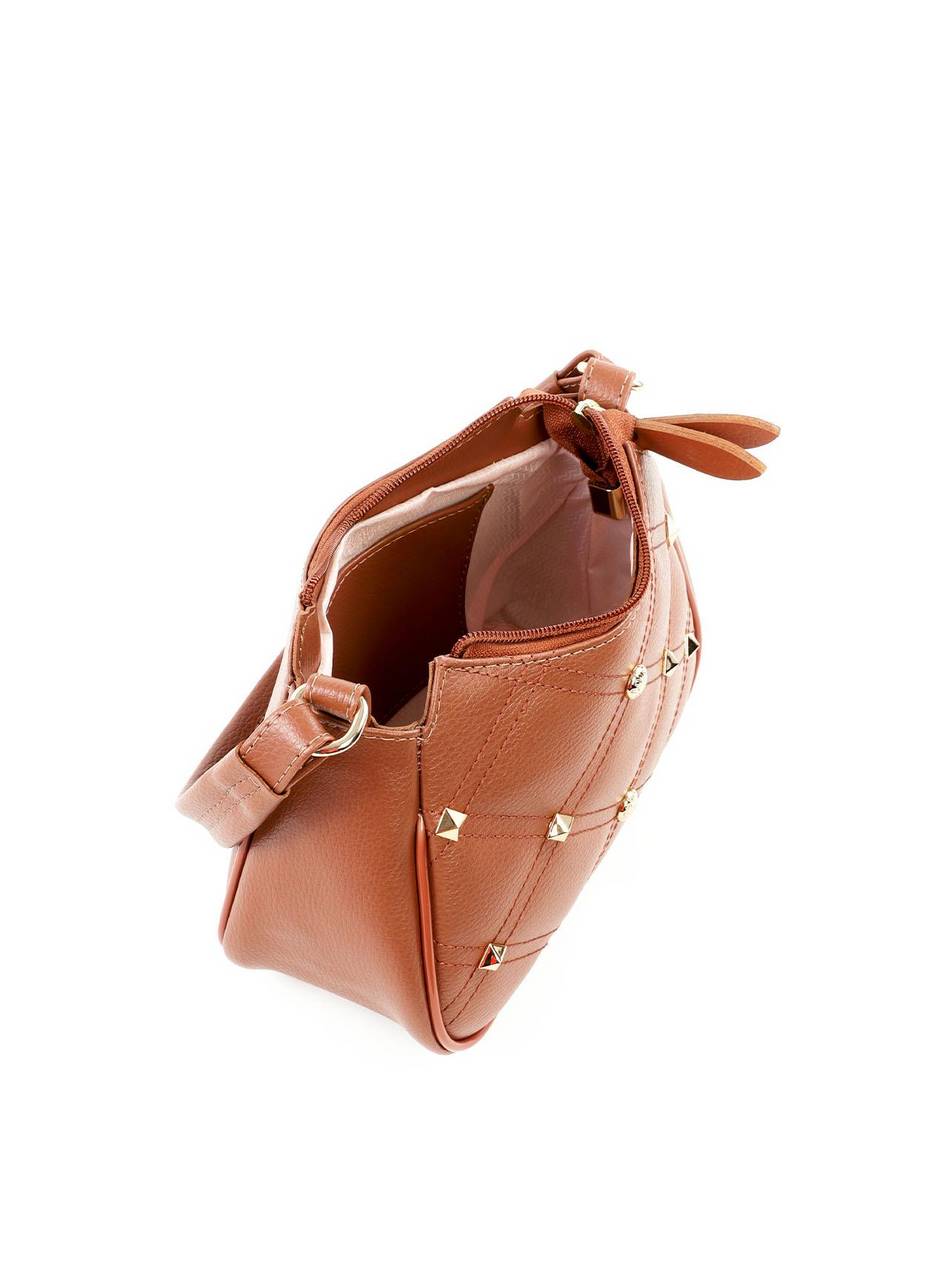 Bolsa Clutch com Alça Tiracolo Removível em Matelassê e Spikes - Castor BSI-5966 - CS