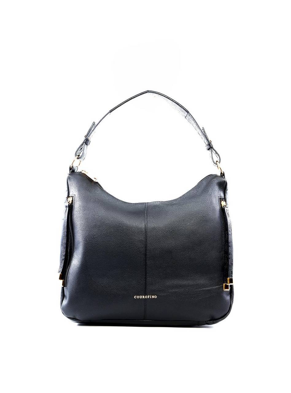 Bolsa Hobo Grande com Bolsos Frontais - Preta BSI-6468 - PR