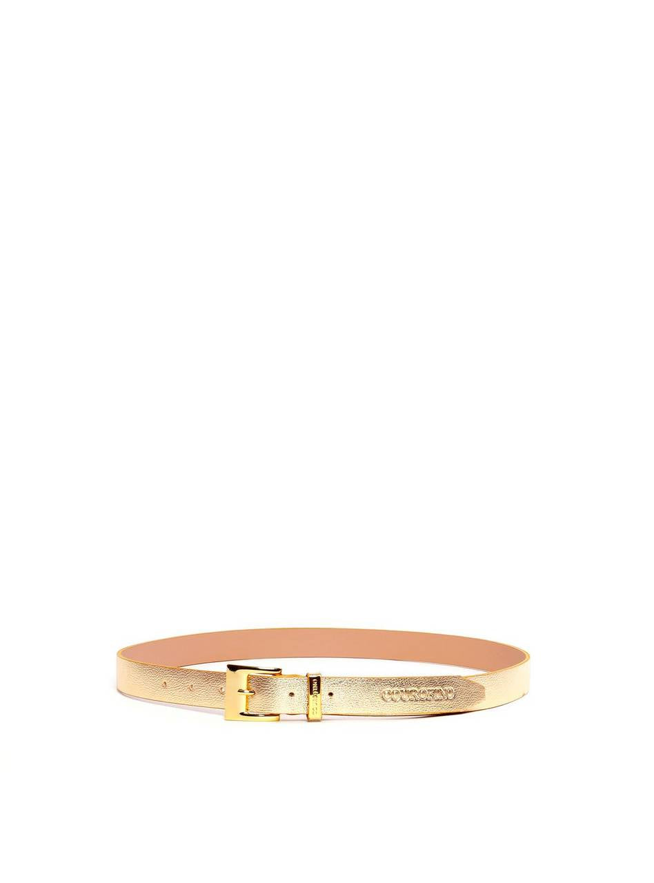 Cinto Feminino com Fivela Larga e Placa no Passador - Ouro CTI-1004 - AU