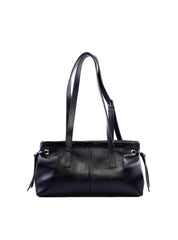 Bolsa Tote de Couro com Ilhós Laterais - Preta BSI-6223 - PR