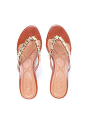 Tamanco Salto Kitten com Detalhes Dourados - Castor SDI-11776 - CS