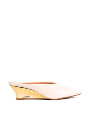 Mule de Bico Fino com Salto Anabela Cromado - Fenno SD-12011 - FE