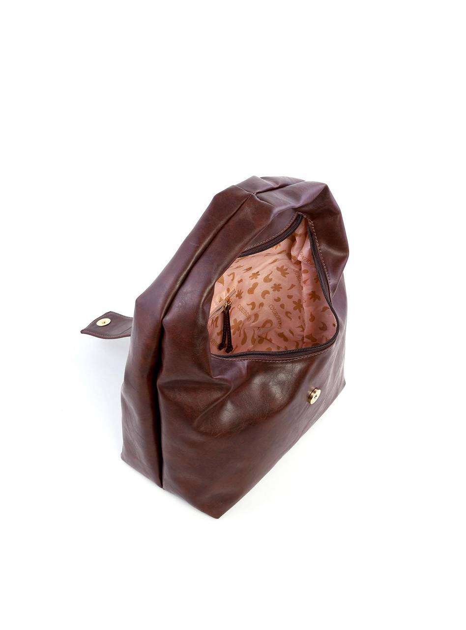 Bolsa Hobo com Placa CF - Cacau BSI-6170 - CA