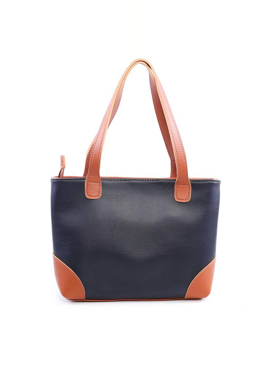 Bolsa Tote Costuras Laterais Bicolor - Preta BSI-6102 - PR