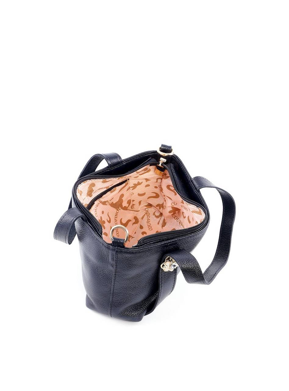 Bolsa Tote com Alça Dupla e Enfeite de Flor - Preta BSI-6111 - PR