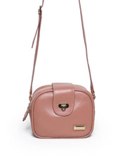 Bolsa Bag Couro Transversal 2 Zíperes Nude BSI-5071 - NU