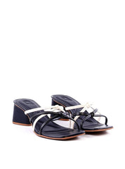 Tamanco de Salto Bloco com Tiras Finas - Preta SDI-12021 - PR