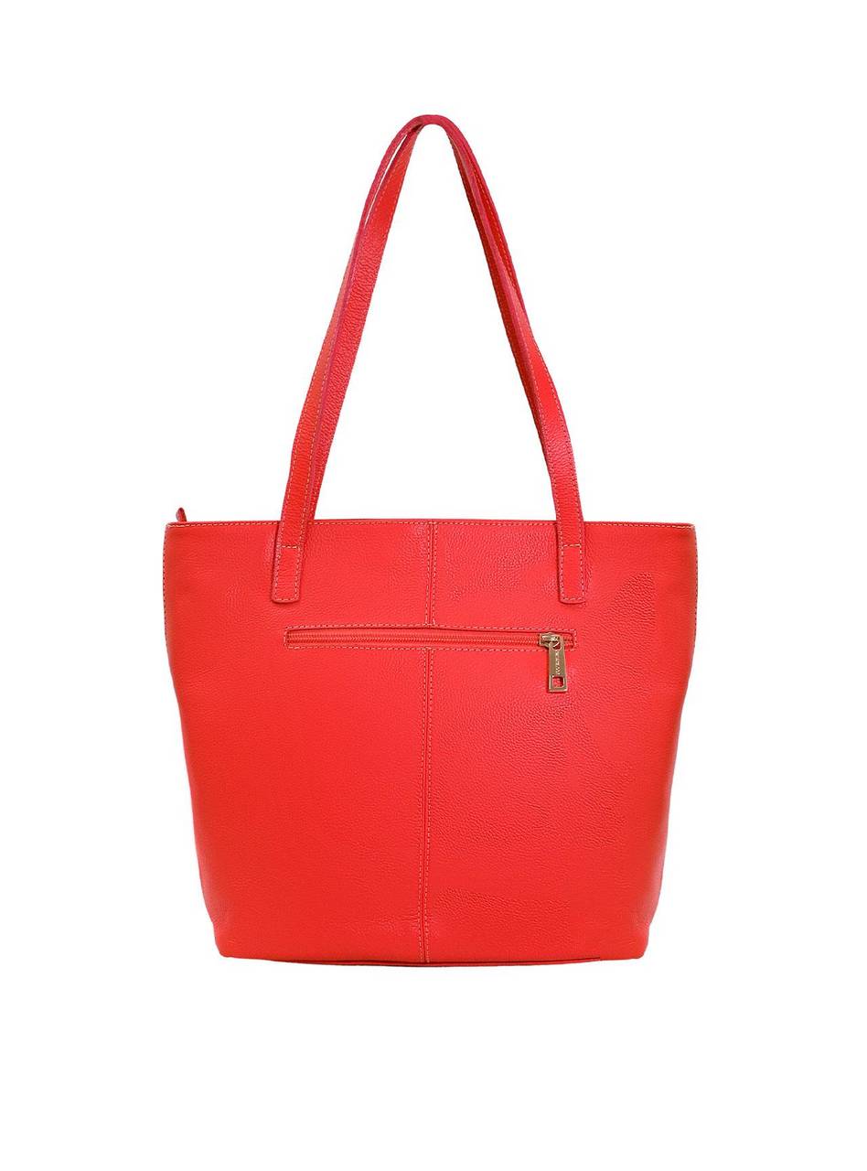 Bolsa Tote Feminina Tiracolo Sacolão Grande Placa Sobreposta Vermelha BSI-5623 - VE
