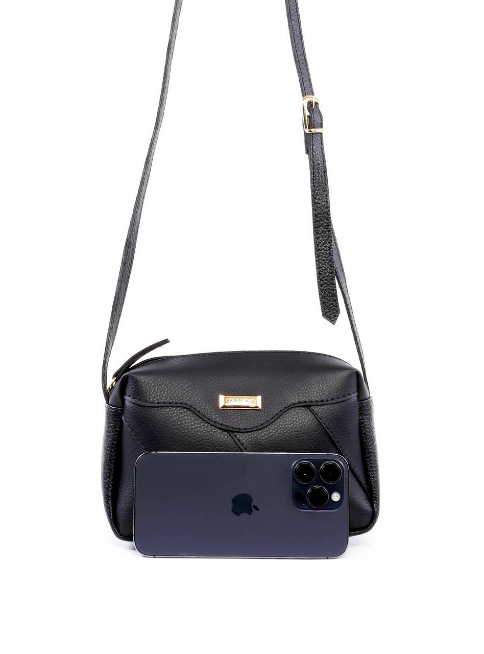 Bolsa Bag Pequena com Retalhos - Preta BSI-6409 - PR