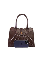 Bolsa Tote Detalhe Costura Frontal Alça Dupla - Cacau BSI-6379 - CA