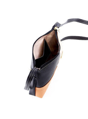 Bolsa Emanuele Baguette com Retalhos - Preta BSI-6297 - PR