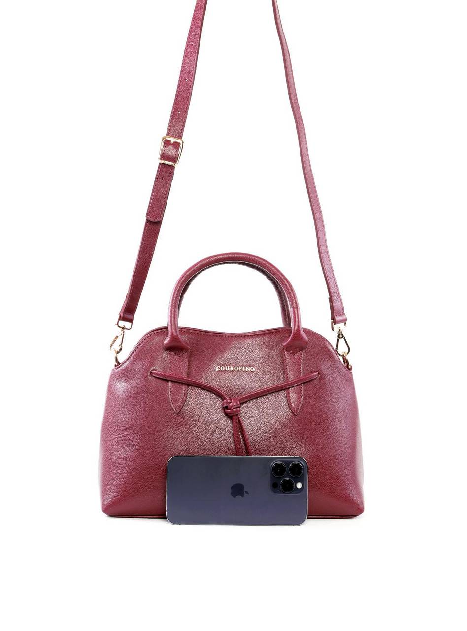 Bolsa Tote Média com Cordão Frontal - Vinho BSI-6471 - VI