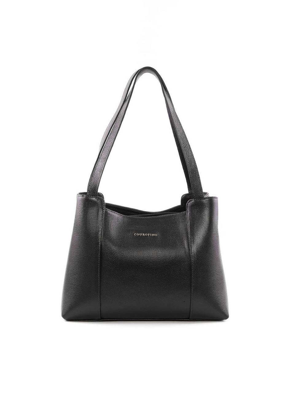 Bolsa Tote Quadrada com 3 Divisórias - Preta BSI-6398 - PR