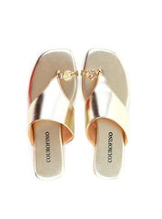 Rasteira com Tira Larga e Medalha - Ouro SDI-11906 - AU