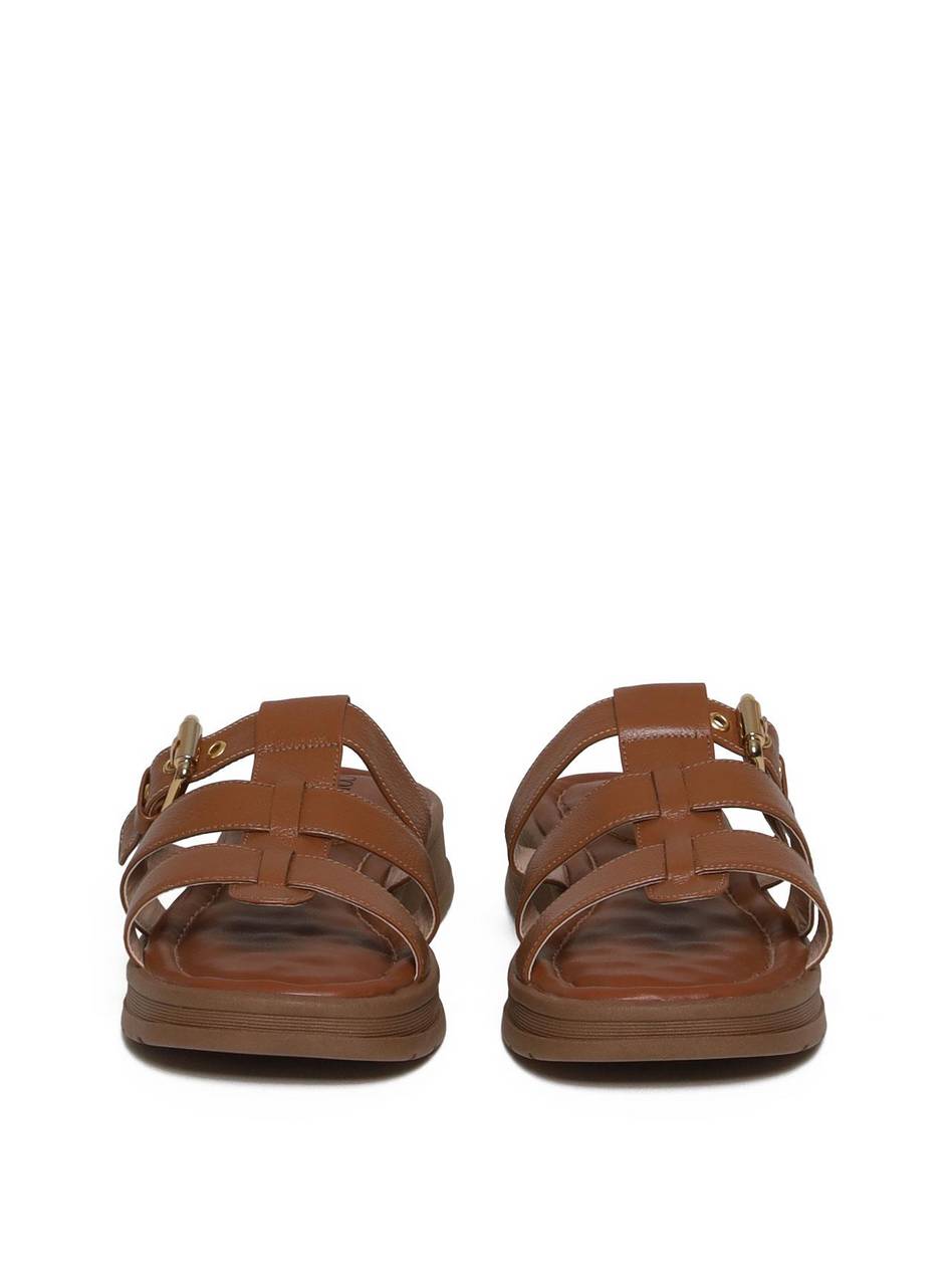 Sandália Flatform com Tiras Entrelaçadas e Fivela - Castor SDI-11659 - CS