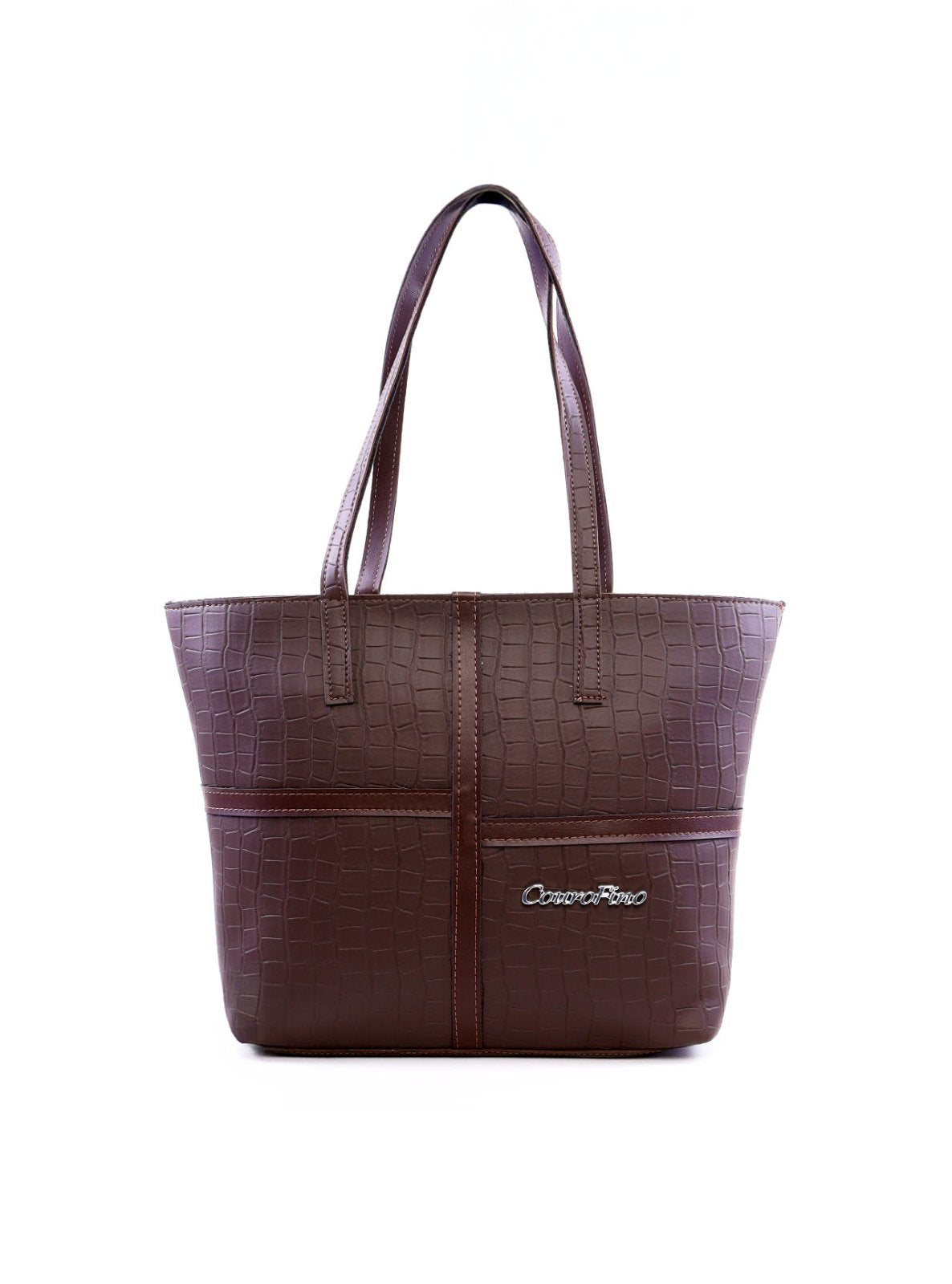 Bolsa Shopper Tiracolo Detalhes Tiras Zíper Puxador Cacau BSI-5889 - CA