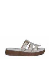 Sandália Flatform com Tiras Entrelaçadas e Fivela - Fenno SDI-11659 - FE