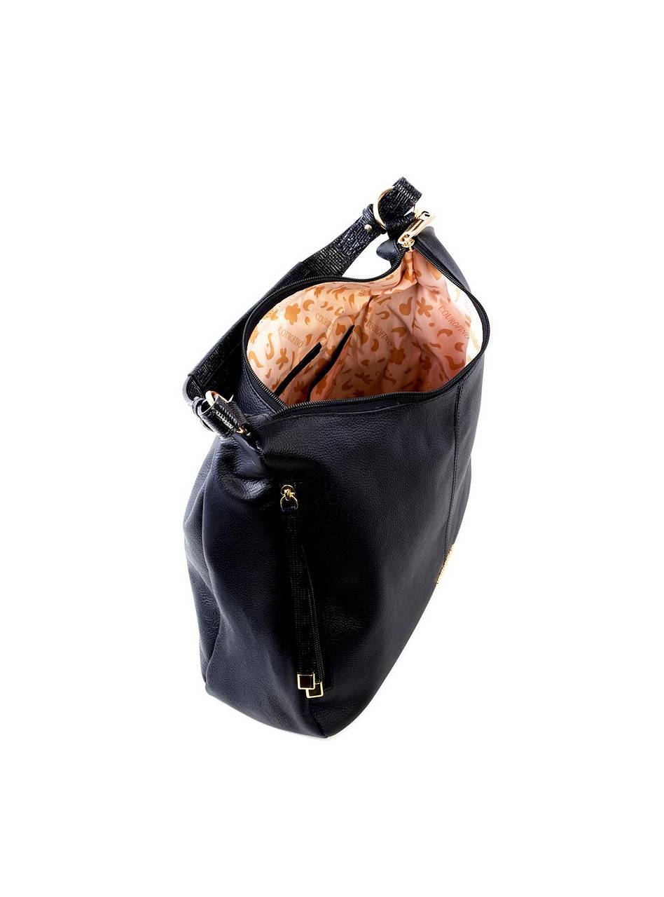 Bolsa Hobo Grande com Bolsos Frontais - Preta BSI-6468 - PR