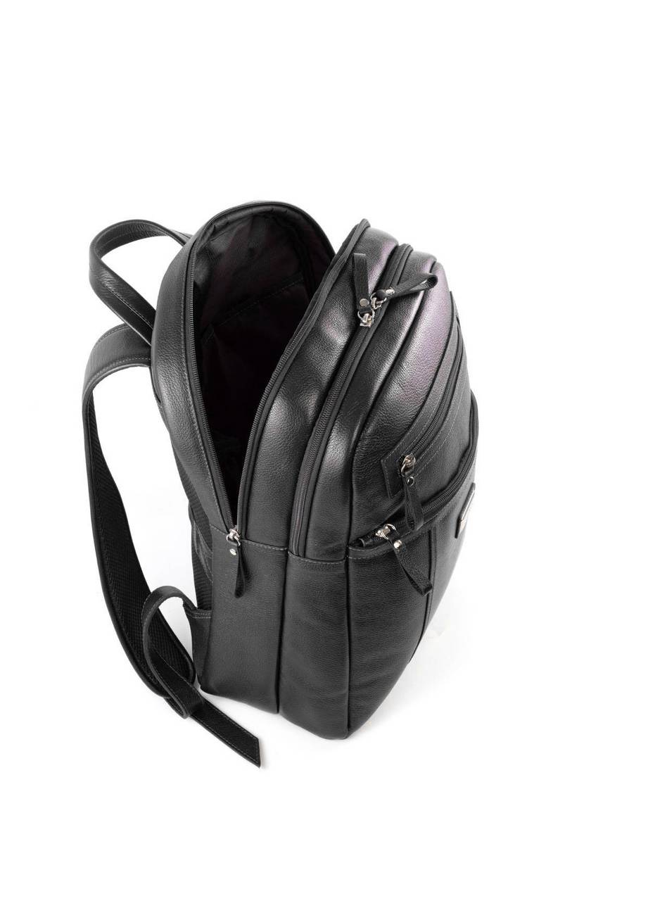 Mochila Executiva com Bolso Frontal em Couro - Preta MEI-460 - PR