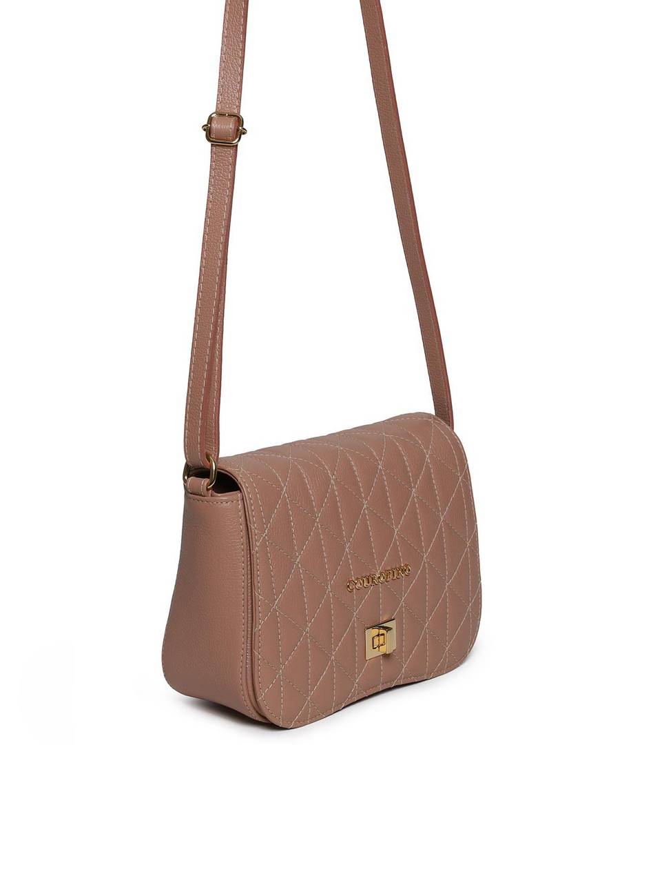 Bolsa Satchel Pequena Couro Tiracolo Nude BSI-5954 - NU