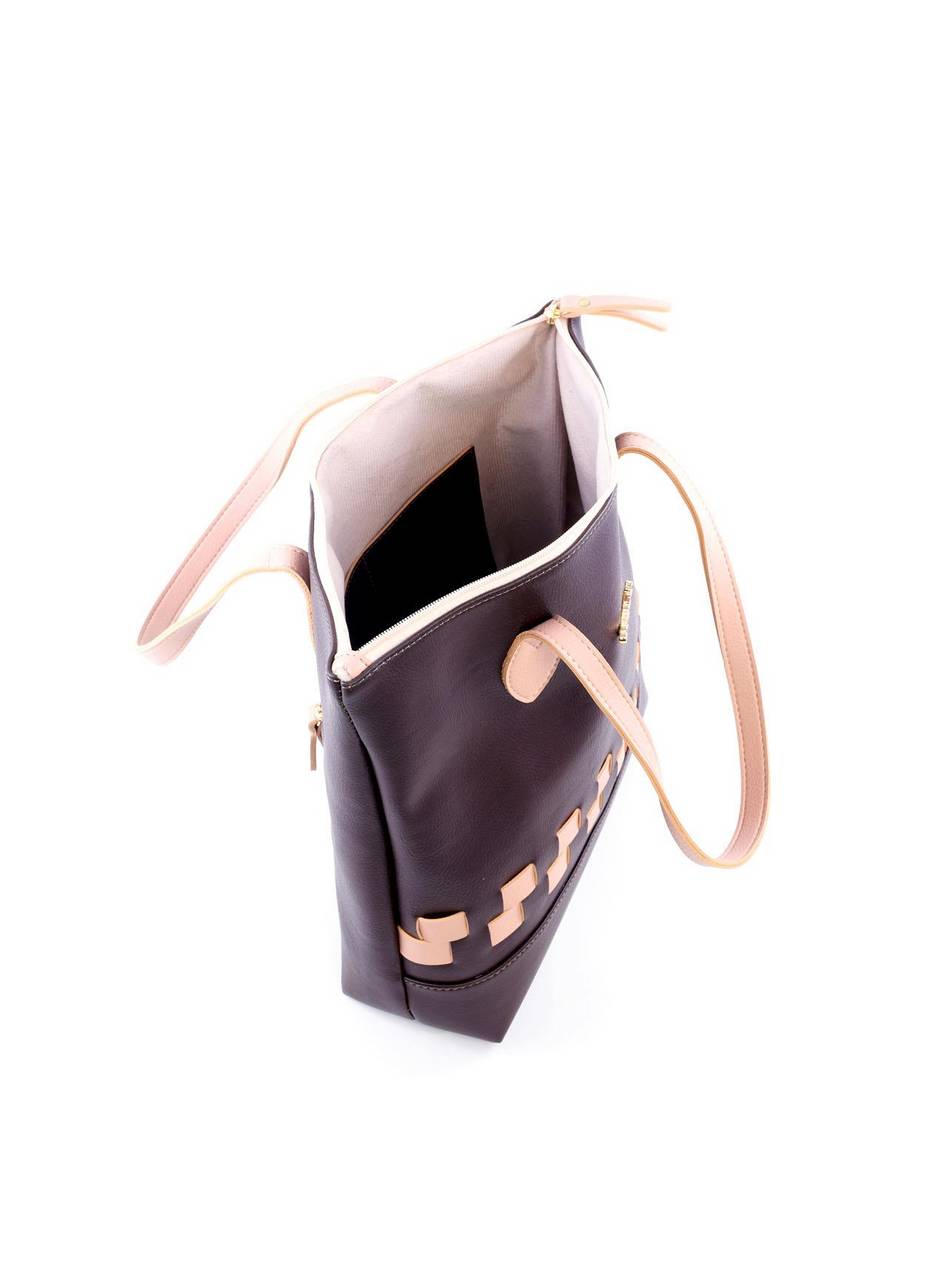Bolsa Shopper Tiracolo com Tiras Entrelaçadas - Cacau BSI-6070 - CA