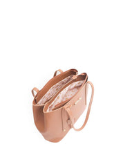 Bolsa Shopper Média Tiracolo Zíper Puxador Nude BSI-5173 - NU