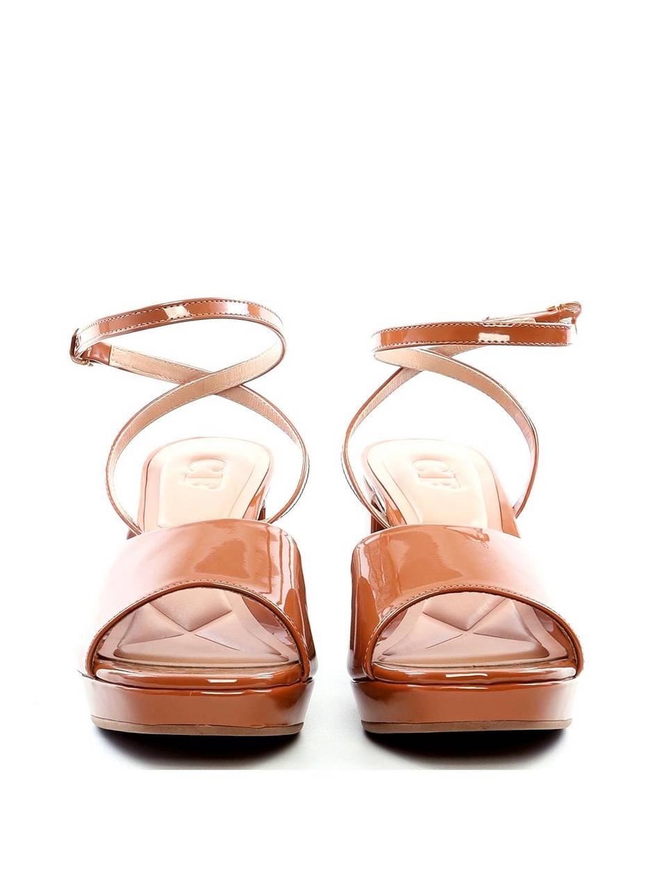Sandália Salto Bloco Meia Pata Verniz - Castor SDI-11756 - CS