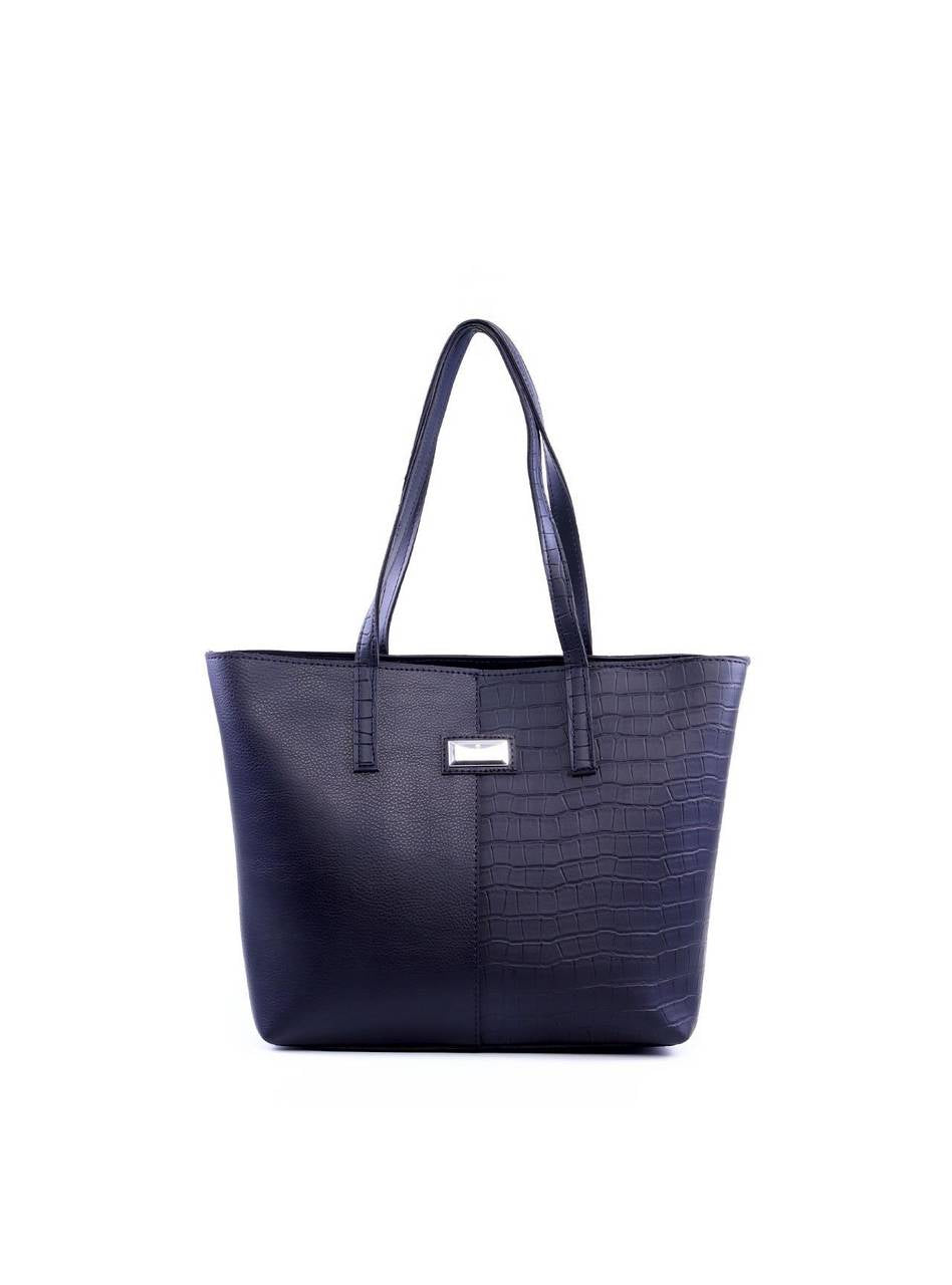 Bolsa Tote Tiracolo com Texturas - Preta BSI-5972 - PR