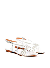 Rasteira Bico Fino com Tira de Strass - Prata SDI-11937 - PT