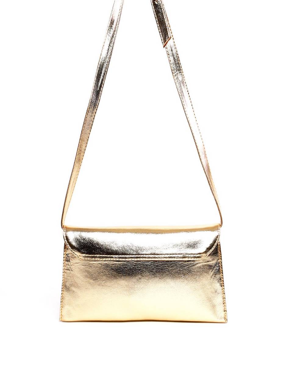Bolsa Satchel Transversal Retangular - Ouro BSI-6324 - AU