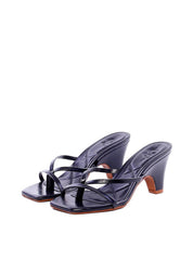 Sandália Anabela Tiras Finas - Preta SDI-11939 - PR