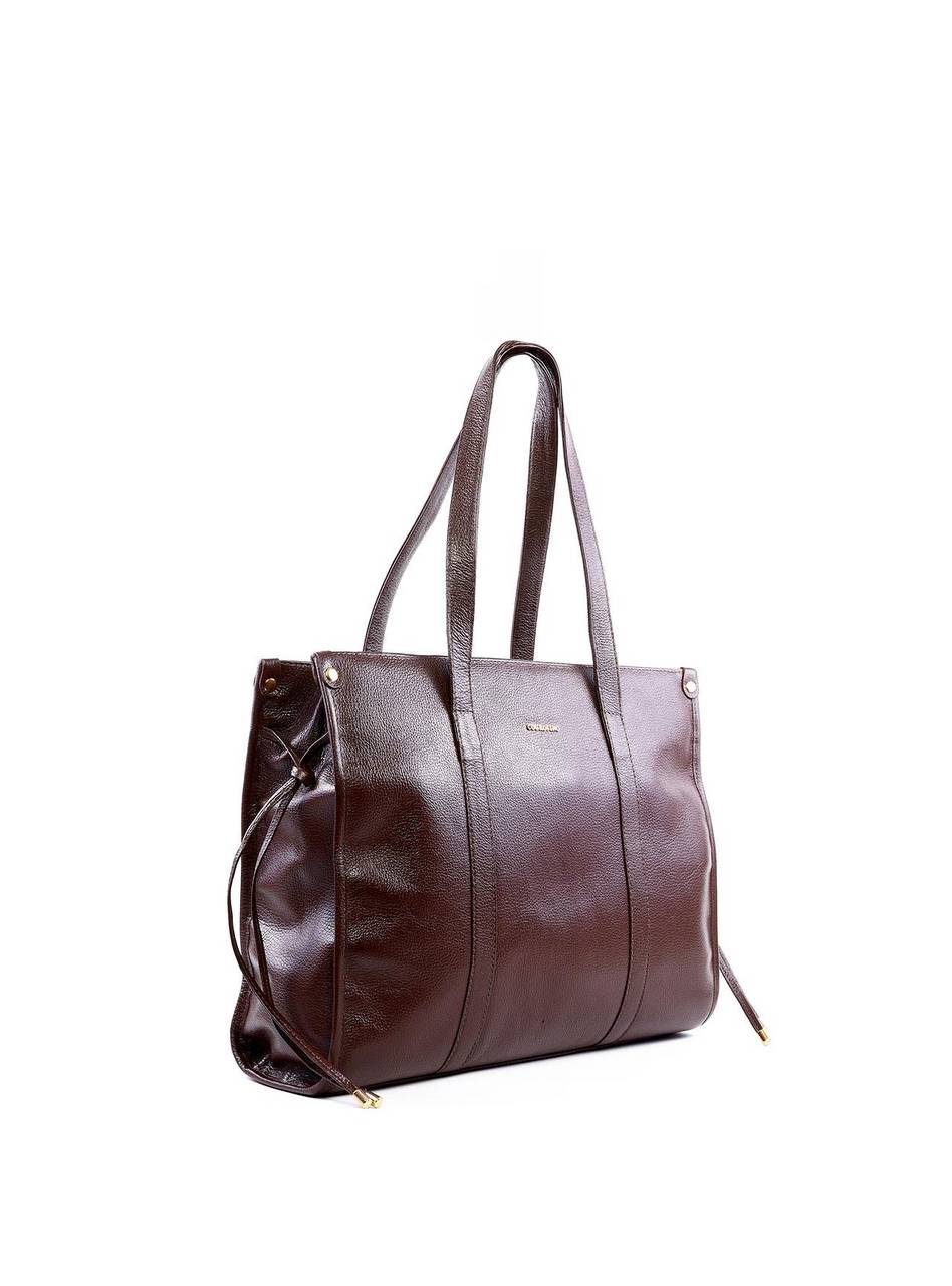 Bolsa Tote com Detalhes de Tiras com Nós e Ponteiras - Cacau BSI-5974 - CA