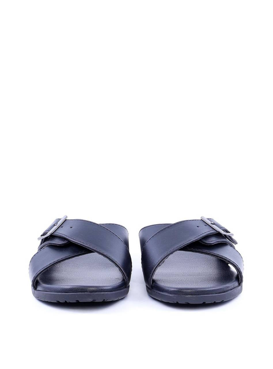 Sandália Masculina em Couro com Tiras Largas - Preta SDI-11703 - PR