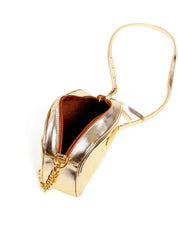 Bolsa Baú Transversal com Bolso Traseiro - Ouro BSI-6285 - AU