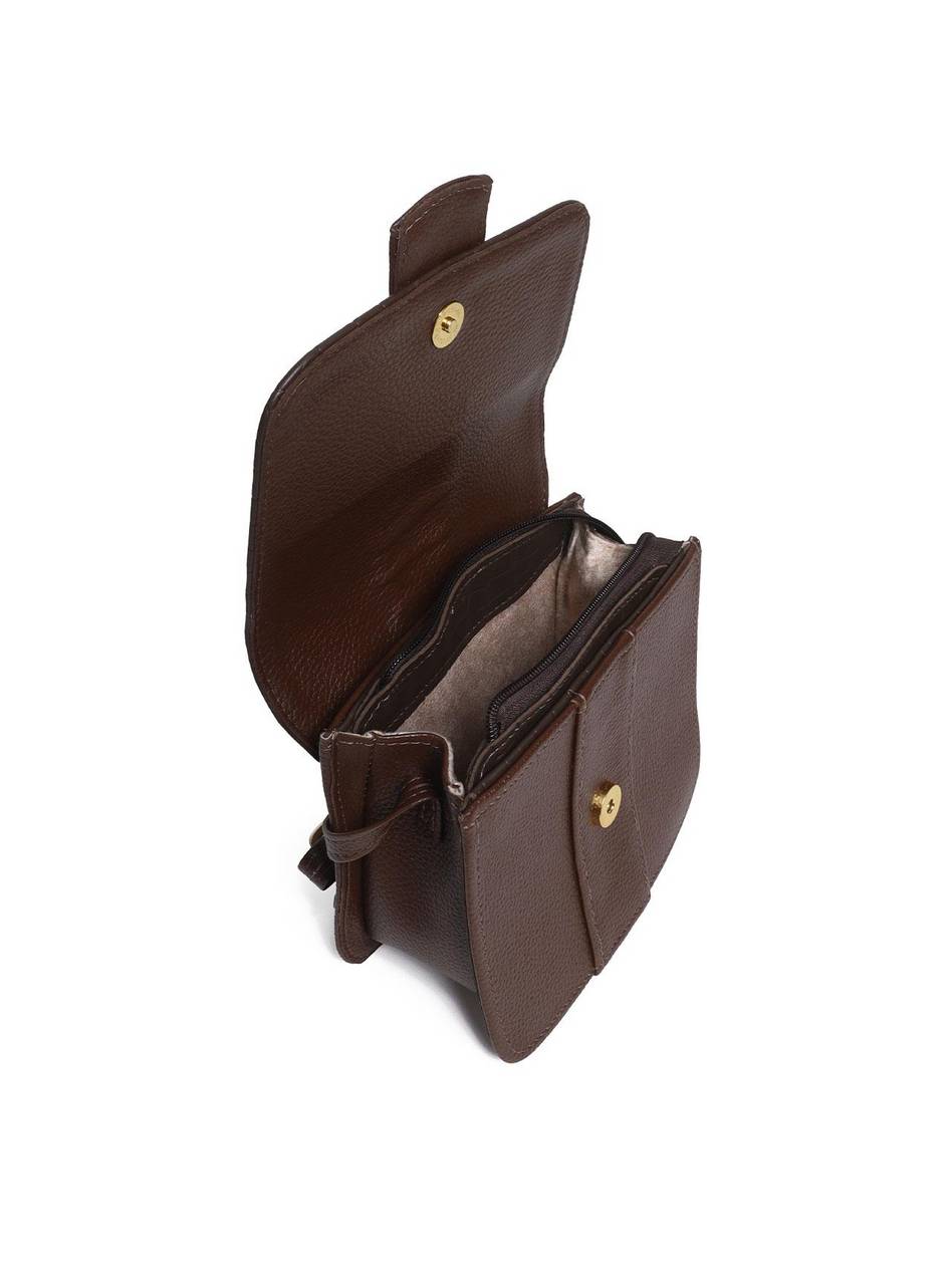 Bolsa Satchel Transversal com Fivela Decorativa - Cacau BSI-5714 - CA