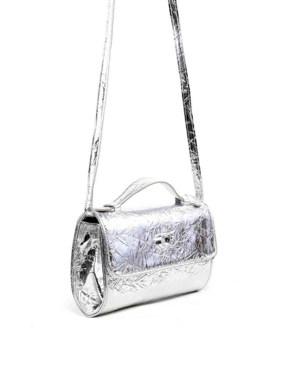 Bolsa Satchel Retangular Pequena - Prata BSI-6246 - PT