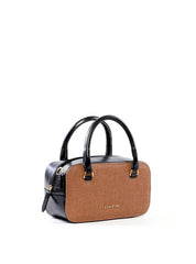Bolsa Baú Pequena com Mix de Materiais BSI-6499 - PR