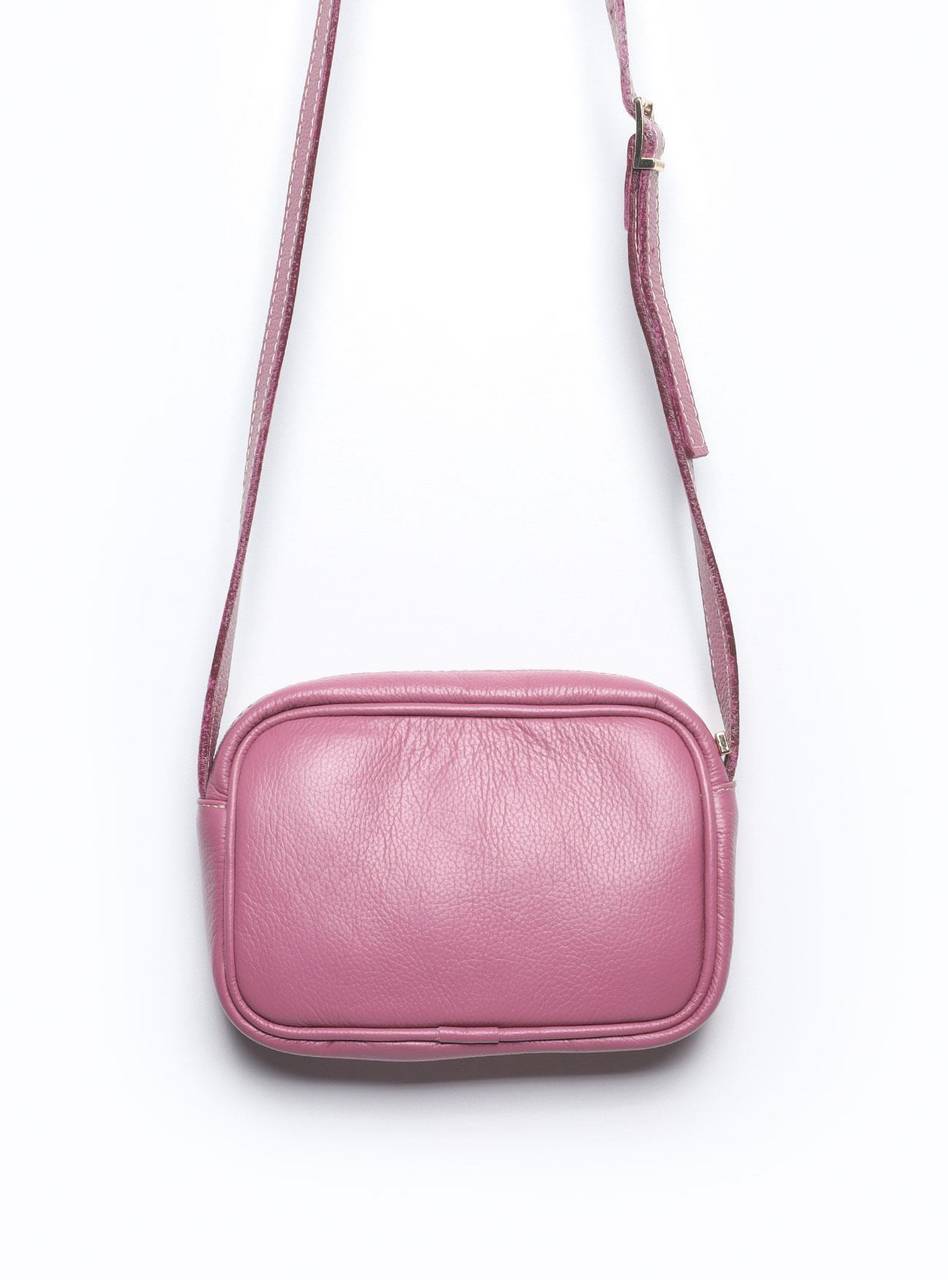 Bolsa Clutch Couro Pequena Transversal Ziper Roxa BSI-5677 - RO