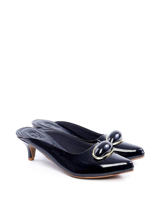 Mulle com Salto Kitten Maxi e Adorno Orgânico - Preto SDI-11760 - PR