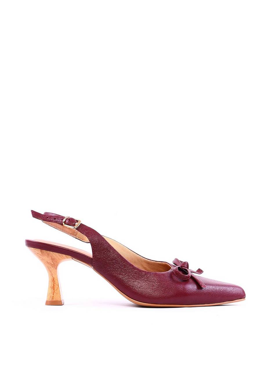 Scarpin Slingback com Detalhe de Laço - Vinho SDI-12002 - VI