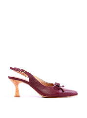 Scarpin Slingback com Detalhe de Laço - Vinho SDI-12002 - VI