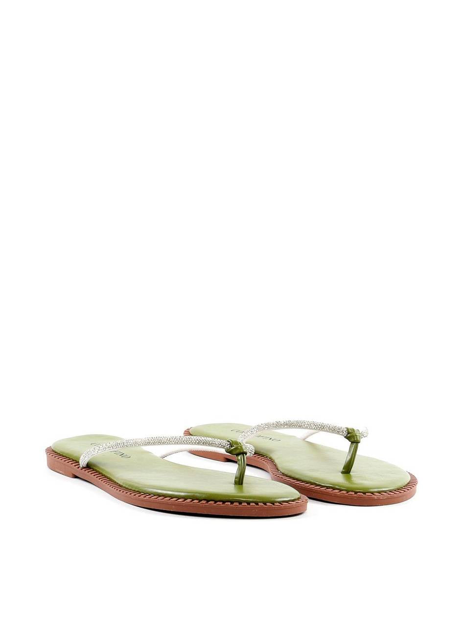 Rasteirinha com Tira em Strass - Verde SDI-11772 - VD