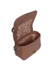 Bolsa Satchel Pequena Couro Alça Dupla - Nude BSI-5978 - NU